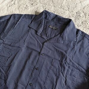 Rochester Egyptian Cotton Non-Iron Dress Shirt Men’s 19 36/37T Striped LS Blue